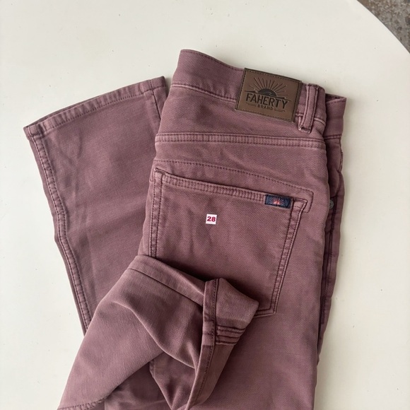 Faherty Stretch Terry 5-Pocket Pant Burgandy Men’s 28x32 Slim Fit NWOT - Picture 7 of 8